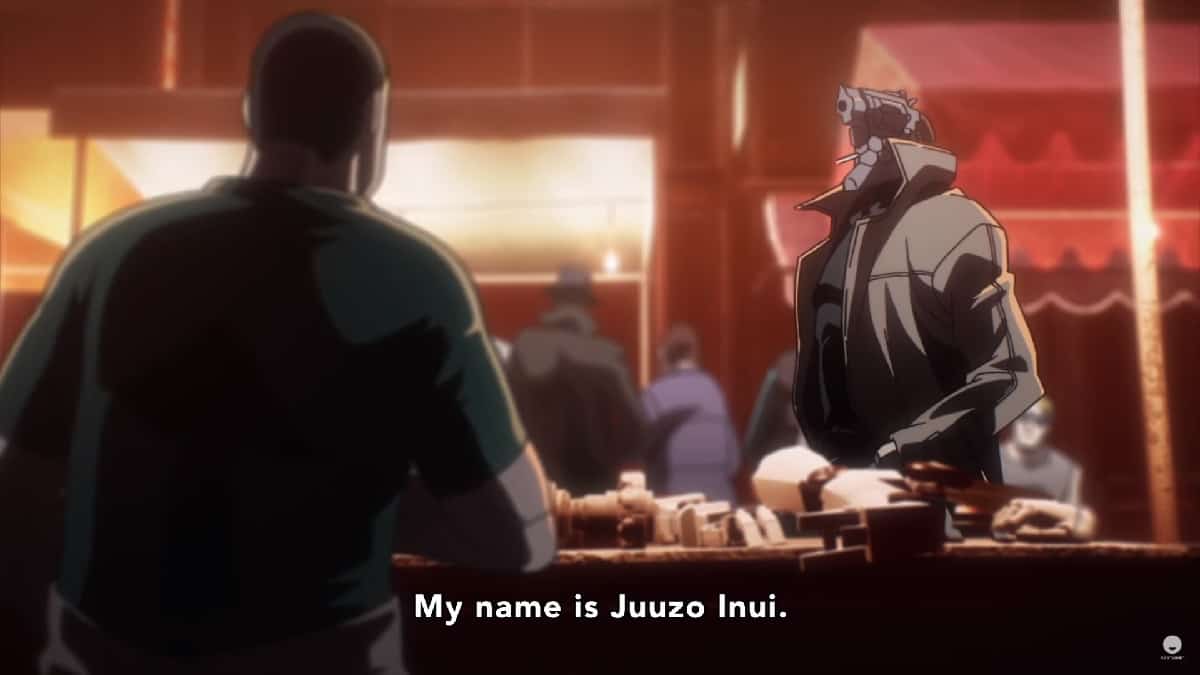His name is Juuzo Inui and he has a gun for a head