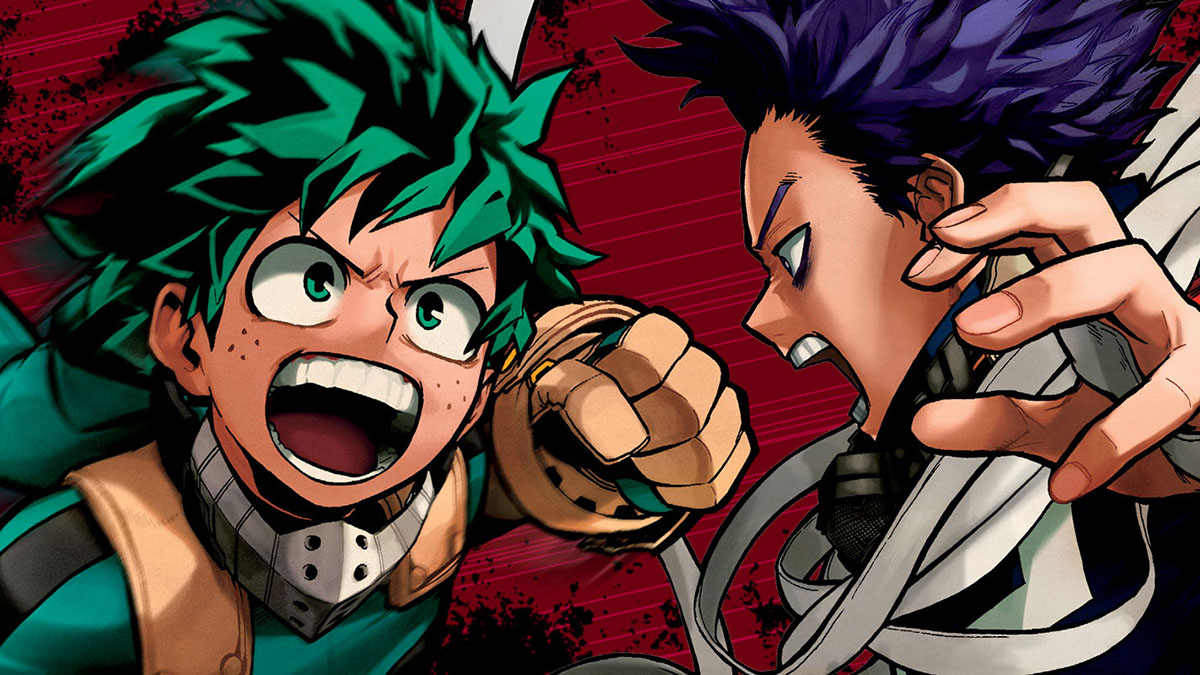 Hitoshi Shinso and Izuku Midoriya in My Hero Academia