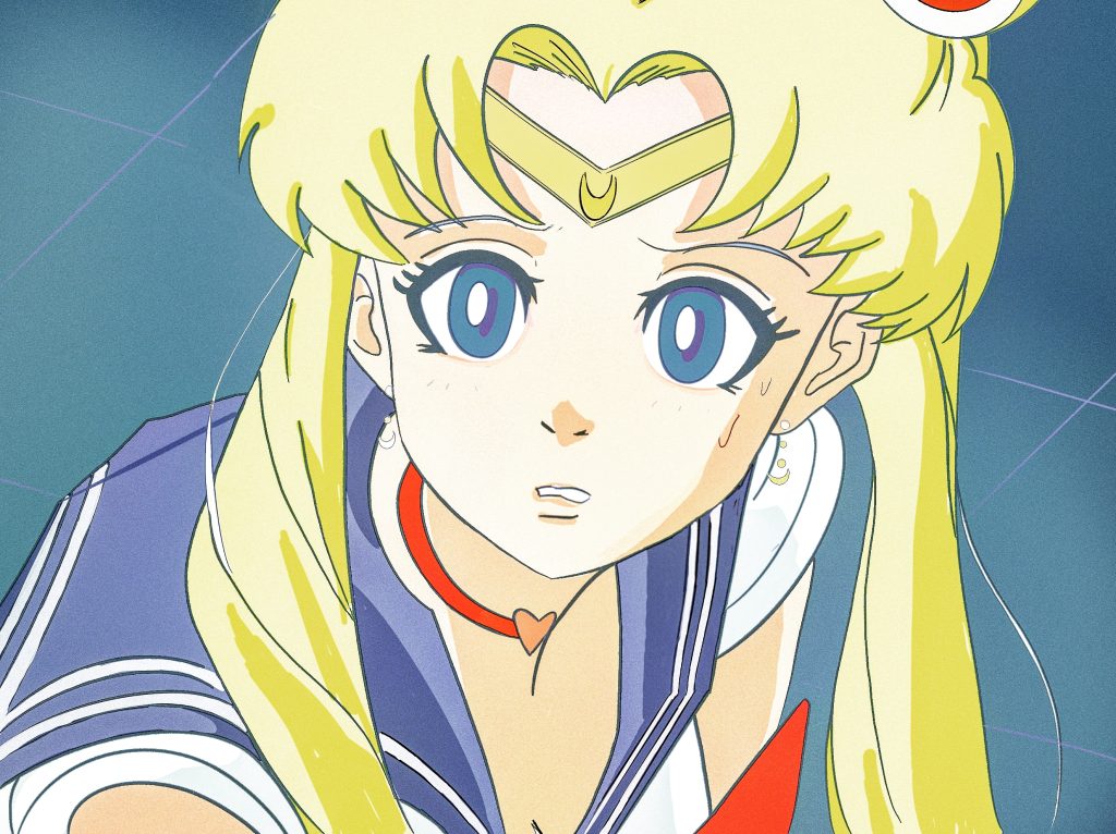 Sailor Moon A close-up image of the warrior Sailor Moon from the Sailor Moon anime.