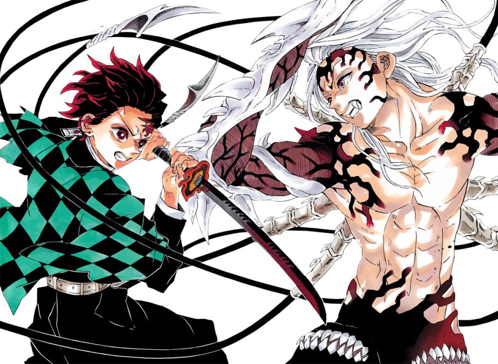 Demon Slayer Kimetsu no Yaiba Tanjiro vs Muzan Manga Colored