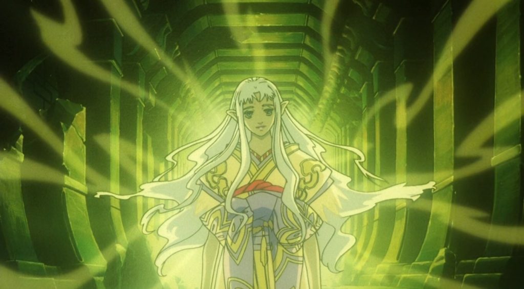 The Vision of Escaflowne An elf in The Vision of Escaflowne anime using her powers.