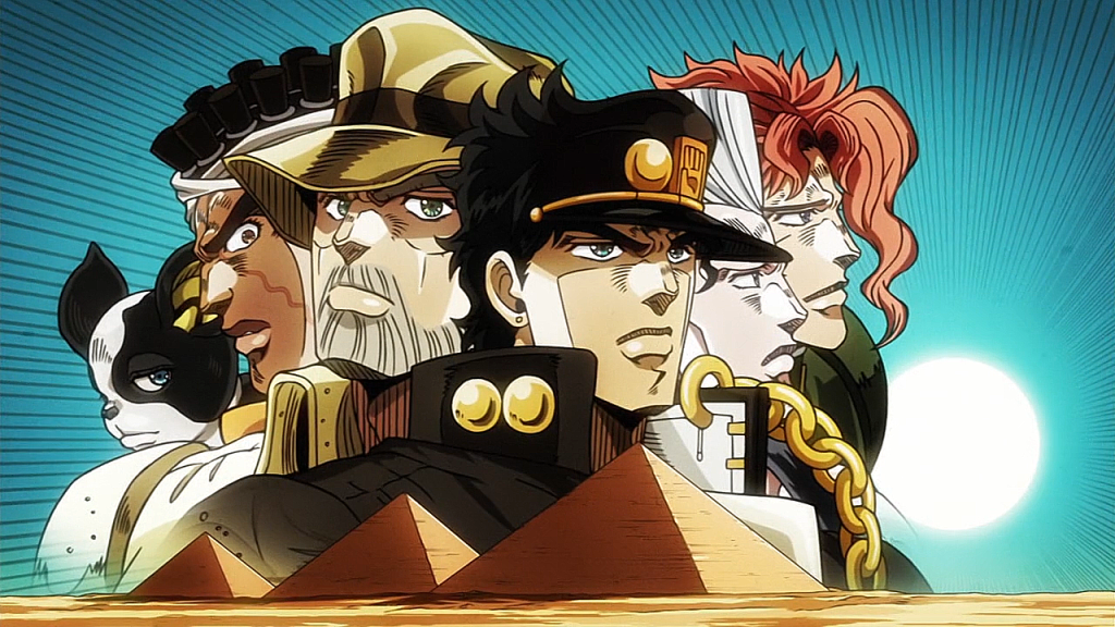 JoJo's Bizarre Adventure A few of the main characters from JoJo's Bizarre Adventure anime.