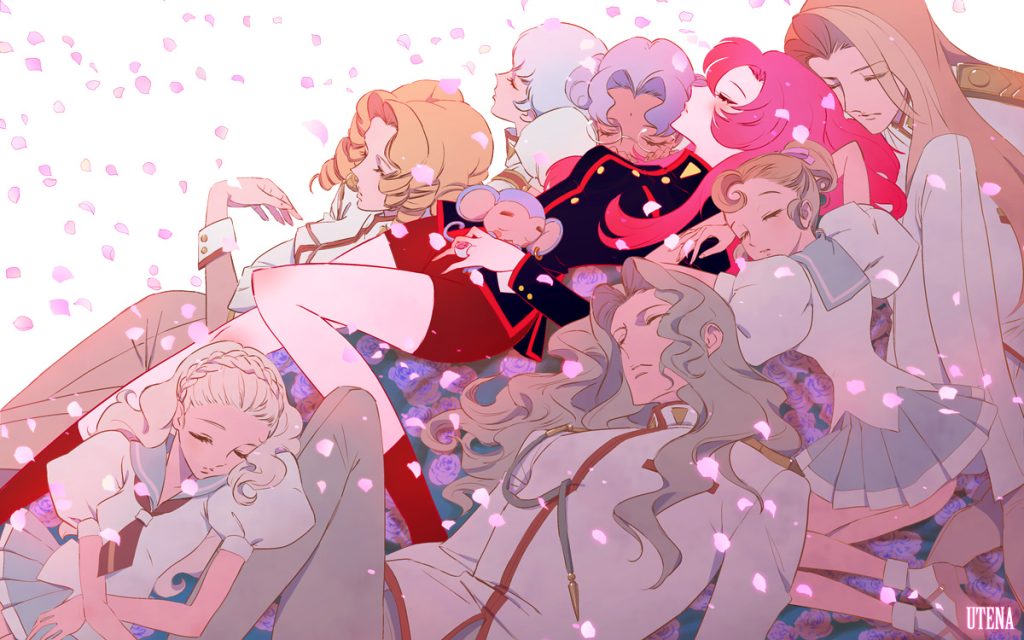 Revolutionary Girl Utena A close-up image of the main characters in the Revolutionary Girl Utena anime series.
