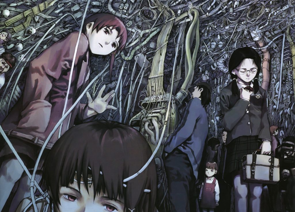 Serial Experiments Lain A scene where Lain from the Serial Experiments Lain anime finds herself in "The Wired."