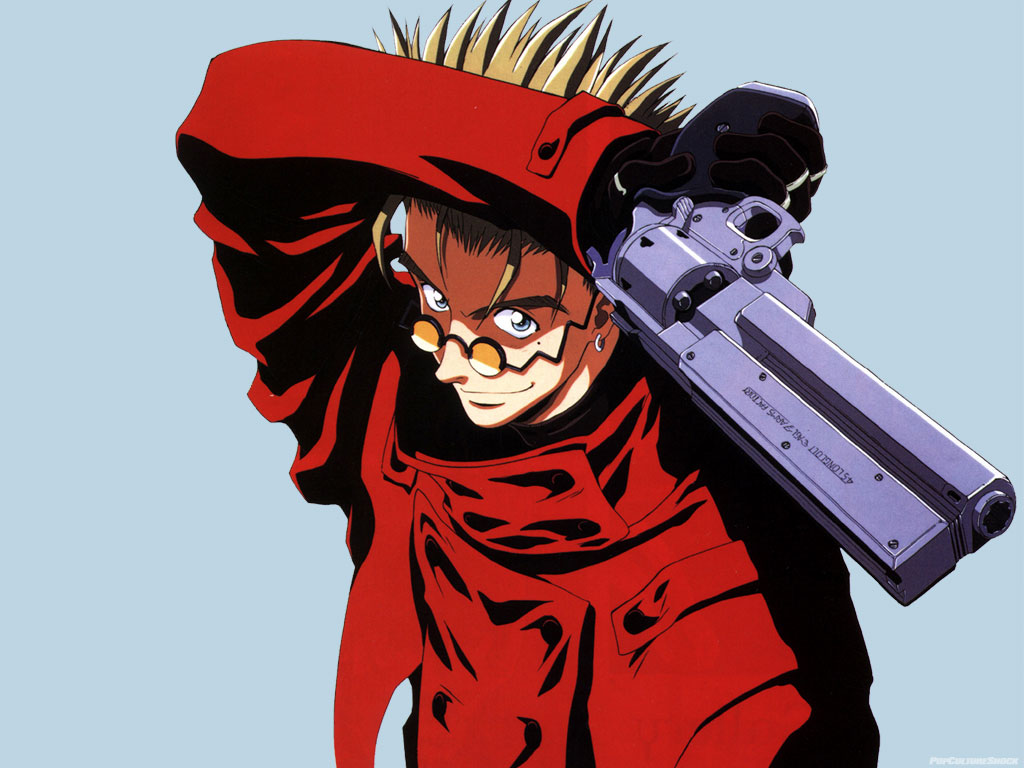 Trigun Close-up image of Vash the Stampede with his gun.