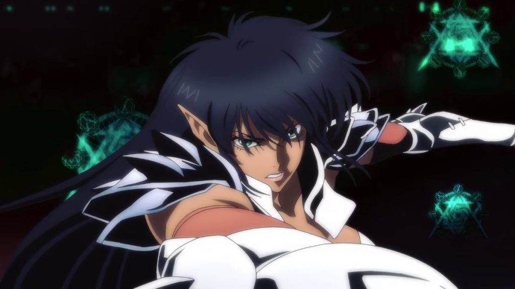 Arshes Nei engaging in combat in the new Bastard!! anime series.