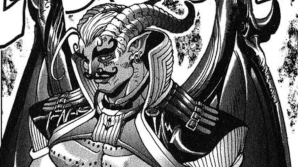 Conlon from the Bastard!! manga series has a moustache and large devil horns. 