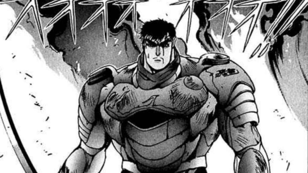Ninja Master Gara wearing armor and carrying his Murasame sword as depicted in the Bastard!! manga. 
