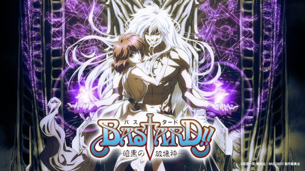 Tia Noto Yoko touching Dark Schneider as he casts magic in the new Bastard!! anime.