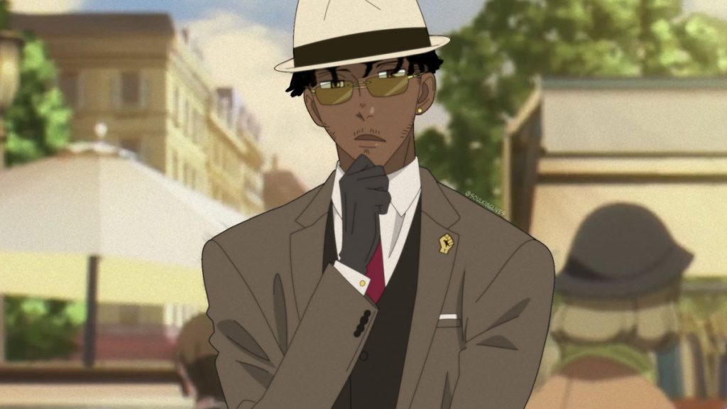 Artist drawing of Loid Forger from Spy x Family as black