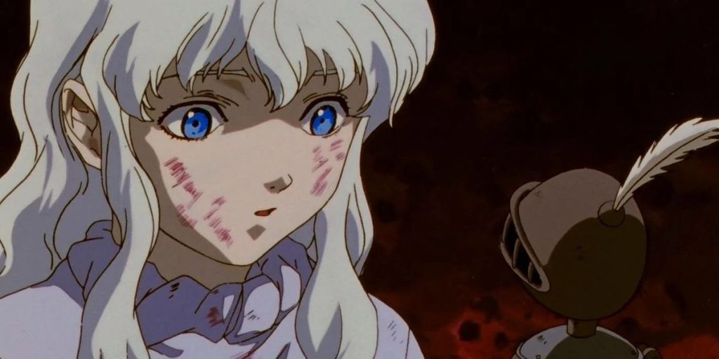 A scene from the anime Berserk in which Griffith dreams of a moment from his childhood.