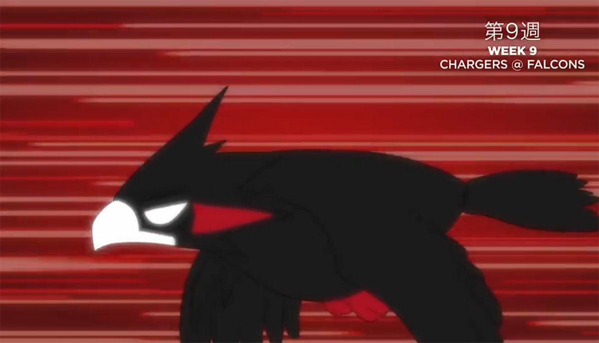 anime bird takes flight in LA Chargers trailer