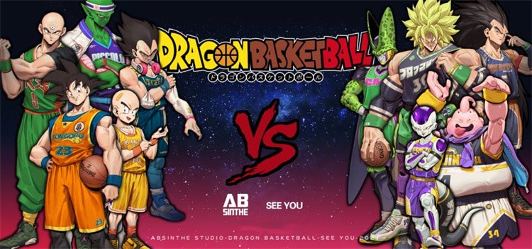poster of Dragon Ball characters in basketball gear