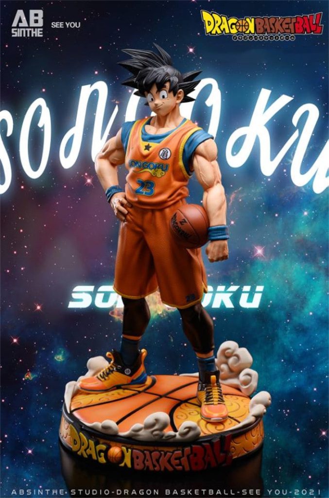 Full body look at the Goku basketball figure