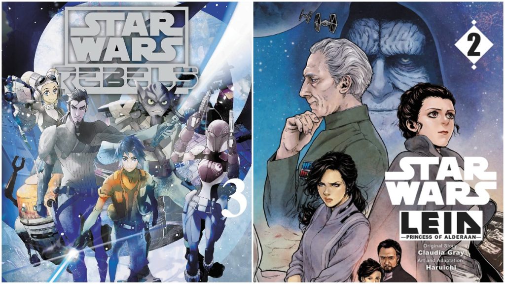 Promotional imagery for licensed Star Wars manga.