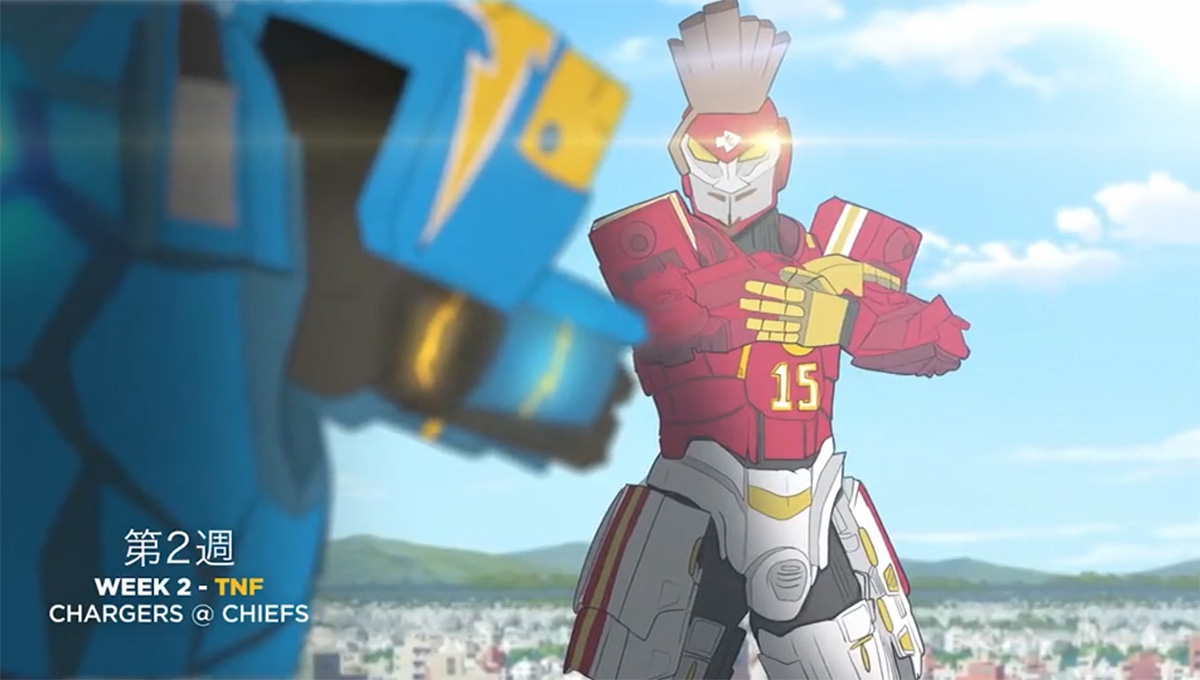 patrick mahomes mecha and LA Chargers mecha