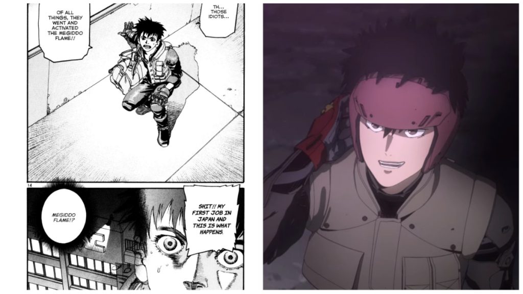 Comparison between the Spriggan one-shot and episode 1 of the Netflix anime.