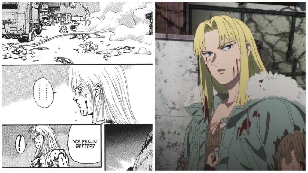 Comparison between the Spriggan one-shot and episode 2 of the Netflix anime.