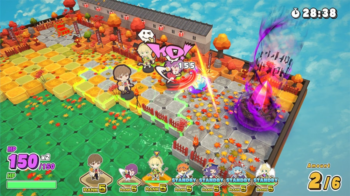 Alex and his fellow party members engage in battle in the Adventure Academia: The Fractured Continent strategy RPG.
