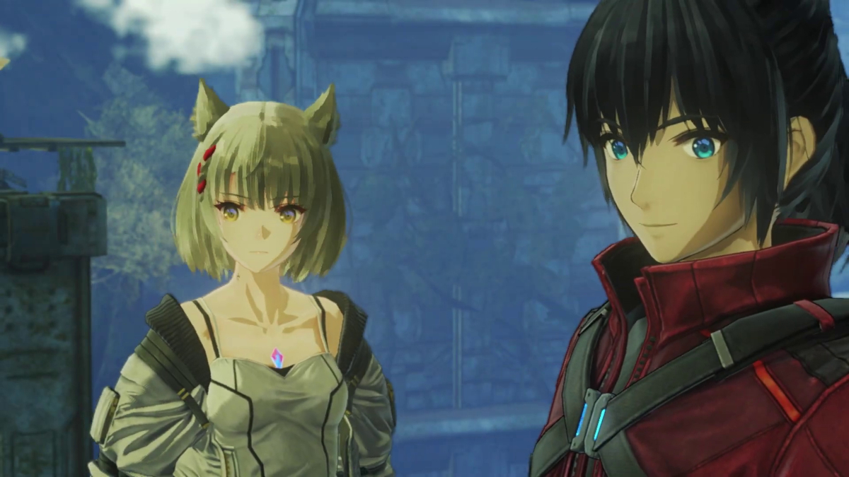 Mio and Noah address and look at their comrades in Xenoblade Chronicles 3
