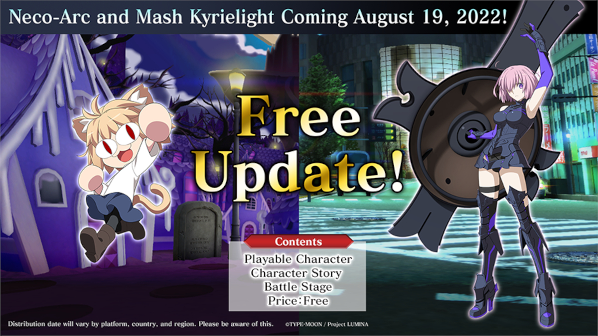 Neco-Arc and Mash Kyrielight are the two new DLC characters that will appear in Melty Blood: Type Lumina soon.