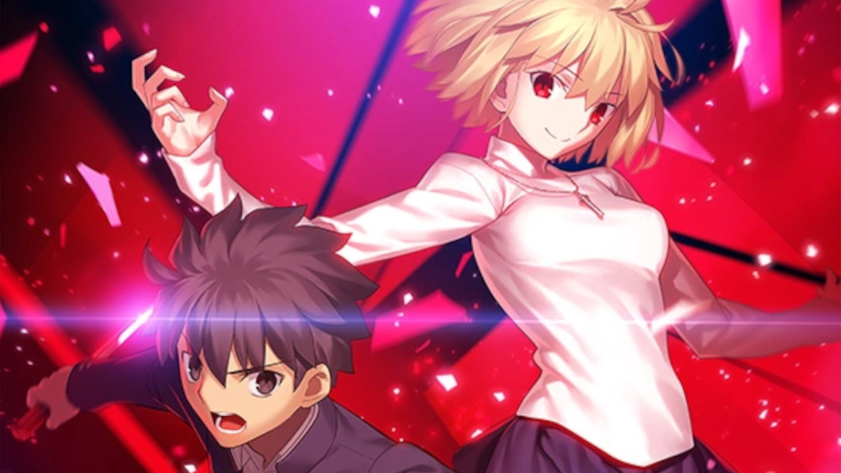 Illustration of Shiki Tohno and Arcueid Brunestad from Melty Blood: Type Lumina.