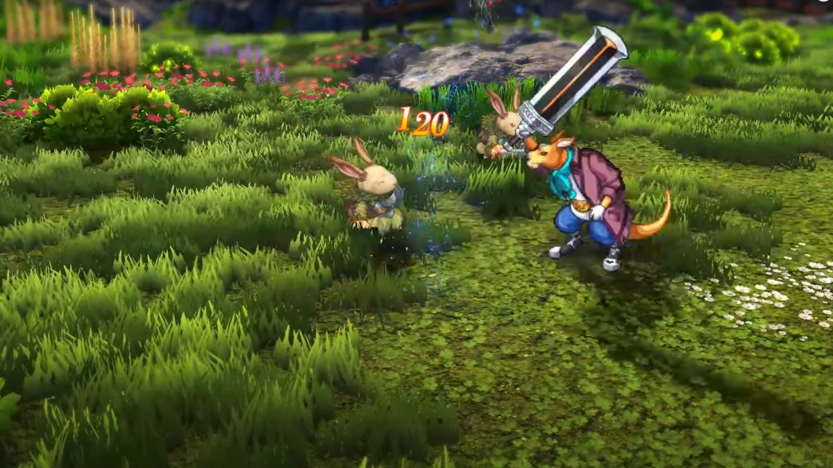 A battle scene from Eiyuden Chronicle: Hundred Heroes.