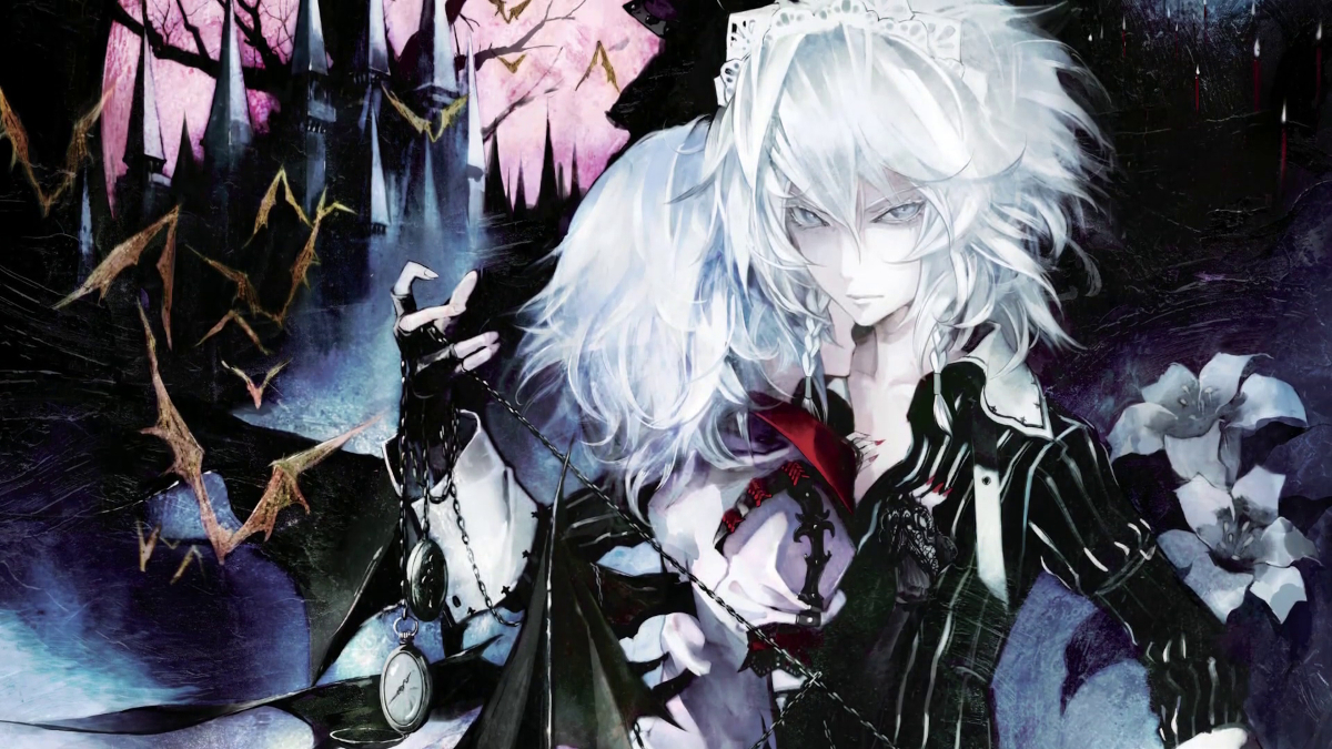 The cover art of Koumajou Remilia II: Stranger’s Requiem featuring Sakuya Izayoi.