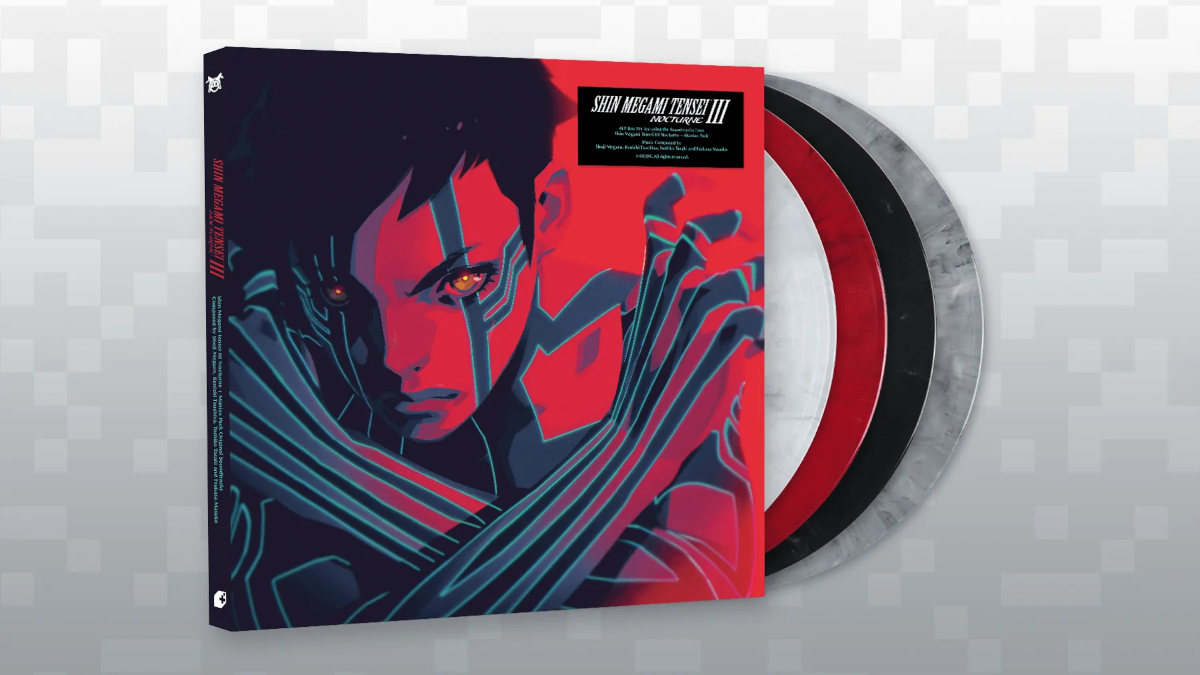 The Shin Megami Tensei III Nocturne vinyl box set by Fangamer features the protagonist on the front cover.